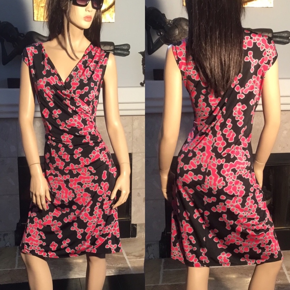 Dana Buchman Faux Wrap Sleeveless Dress (D296)